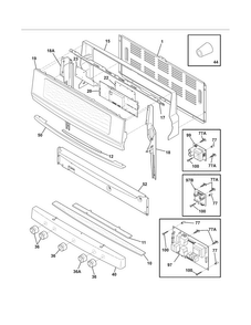 Backguard Diagram and Parts List for EW3LGF65GSK  Electrolux Range