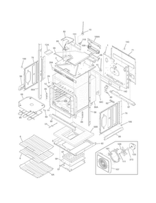 Lower Oven Diagram and Parts List for FGET2765PBB  Frigidaire Wall Oven