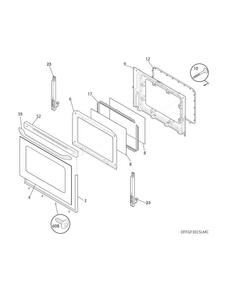Door Diagram and Parts List for FFGF3015LMF  Frigidaire Range