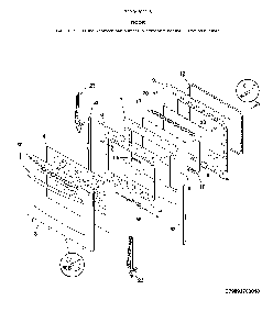 Door Diagram and Parts List for 79094193316  Kenmore Range