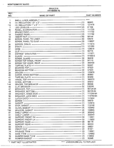 Freezer Page 7 Diagram and Parts List for 46656B-7  Frigidaire Freezer