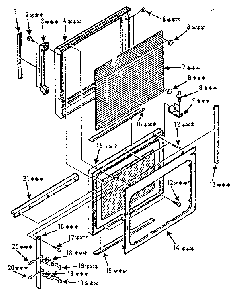 Door Diagram and Parts List for 5648896280  Kenmore Microwave