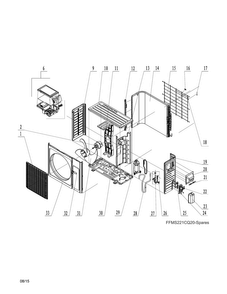 Recommended Spare Parts Diagram and Parts List for FFMS221CQ20  Frigidaire Air Conditioner