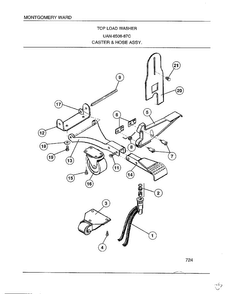 Caster And Hose Assembly Diagram and Parts List for 6506-87C  Frigidaire Washer