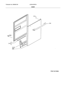 Door Diagram and Parts List for LGID2478SF0A  Frigidaire Dishwasher