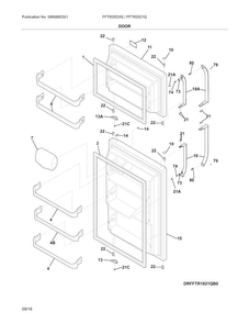 Doors Diagram and Parts List for FFTR2021QB2  Frigidaire Refrigerator