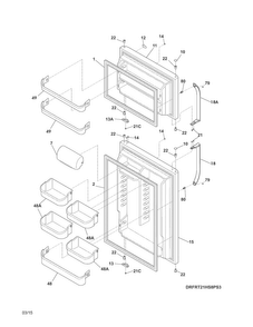 Part Location Diagram of 242178120 Frigidaire DOOR