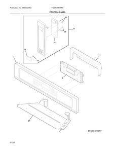Control Panel Diagram and Parts List for FGMC3065PFF  Frigidaire Microwave Oven Combo