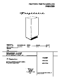 Cover Diagram and Parts List for MFU17F3GW7  Uni Freezer