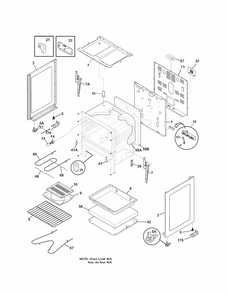 Body Diagram and Parts List for 79090830608  Kenmore Range
