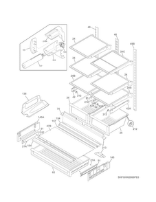 Part Location Diagram of 242068714 Maytag Refrigerator shelf