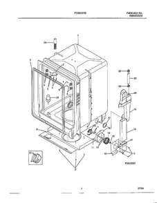Dishwasher Page 6 Diagram and Parts List for 766  Frigidaire Dishwasher