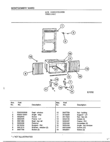 Air Conditioner Page 2 Diagram and Parts List for 5198C  Frigidaire Air Conditioner