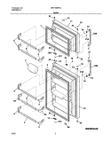 DOOR Diagram and Parts List for WRT18MP5AW3  Westinghouse Refrigerator