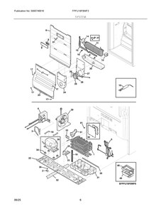 System Diagram and Parts List for FPFU19F8WF3  Frigidaire Freezer