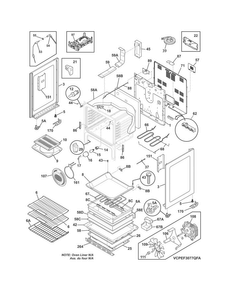 Body Diagram and Parts List for CPEF3077QFA  Frigidaire Range