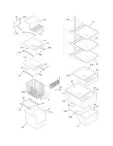 Shelves Diagram and Parts List for FPHS2399PF2  Frigidaire Refrigerator