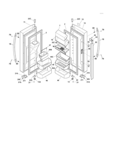 Fresh Food Doors Diagram and Parts List for FGHF2369MF4  Frigidaire Refrigerator