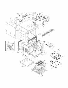 Upper Oven Diagram and Parts List for 79041393402  Kenmore Wall Oven