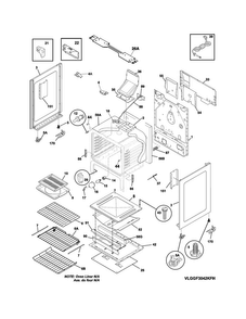 Body Diagram and Parts List for LGGF3042KFP  Frigidaire Range