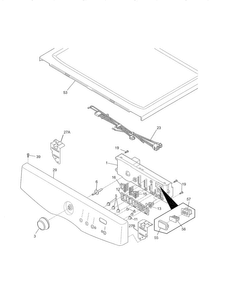 Controls/top Panel Diagram and Parts List for FAQE7001LW1  Frigidaire Dryer