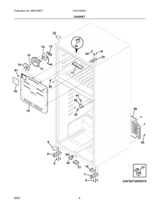 Cabinet Diagram and Parts List for FGHT2055VD0  Frigidaire Refrigerator