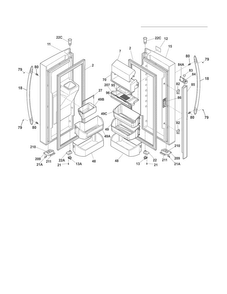 Fresh Food Door Diagram and Parts List for FGHF2369MF5  Frigidaire Refrigerator