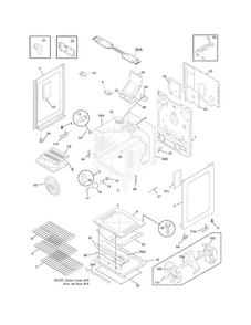 Body Diagram and Parts List for LGGF3044LFG  Frigidaire Range