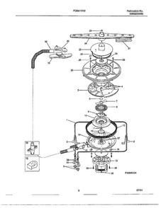 Dishwasher Page 8 Diagram and Parts List for 789  Frigidaire Dishwasher