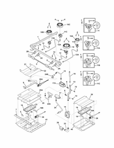 Burner Diagram and Parts List for 79078013002  Kenmore Range