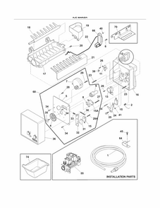 Ice Maker Diagram and Parts List for FGUN2642LE3  Frigidaire Refrigerator