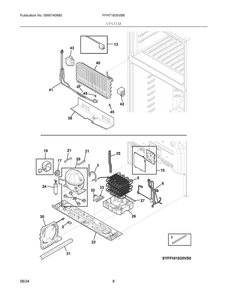 System Diagram and Parts List for FFHT1835VB8  Frigidaire Refrigerator