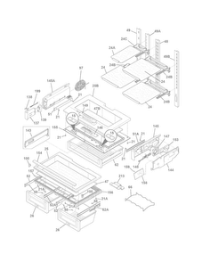 Shelves Diagram and Parts List for EW28BS85KS3  Electrolux Refrigerator