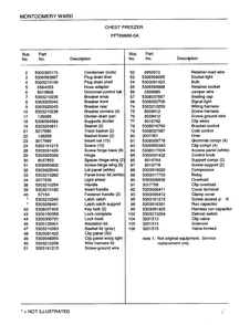 Chest Freezer Page 2 Diagram and Parts List for 89669A  Frigidaire Freezer