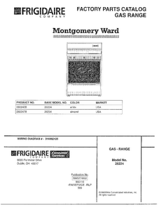 Gas Range/front Cover Diagram and Parts List for 282247B  Frigidaire Range