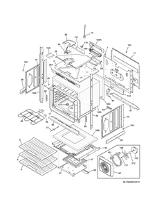Lower Oven Diagram and Parts List for 79049532314  Kenmore Wall Oven