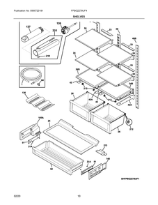 Shelves Diagram and Parts List for FPBG2278UF4  Frigidaire Refrigerator