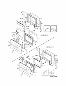 Doors Diagram and Parts List for 79047873407  Kenmore Wall Oven
