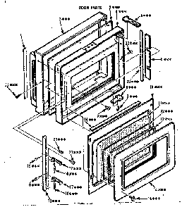 Door Parts Diagram and Parts List for 5648788610  Kenmore Microwave