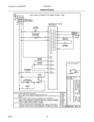Wiring Diagram Diagram and Parts List for FFEW2725PWE  Frigidaire Wall Oven