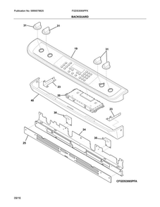 Backguard Diagram and Parts List for FGDS3065PFK  Frigidaire Range