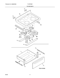 TOP/DRAWER Diagram and Parts List for PGLEF385ES7  Frigidaire Range