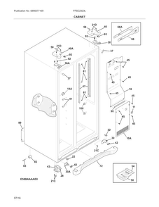 Cabinet Diagram and Parts List for FFSC2323LSCA  Frigidaire Refrigerator