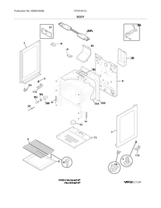 Body Diagram and Parts List for FFGF3017LWH  Frigidaire Range