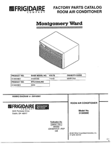 Room Air Conditioner Cover Page Diagram and Parts List for 5139008E1  Frigidaire Air Conditioner