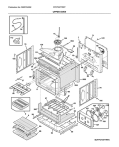 Upper Oven Diagram and Parts List for FPET3077RFF  Frigidaire Wall Oven
