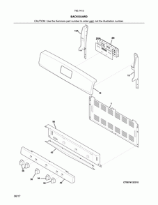 Backguard Diagram and Parts List for 79074134314  Kenmore Range
