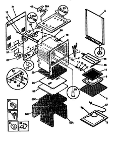 Body Diagram and Parts List for EF367CABB  Frigidaire Range