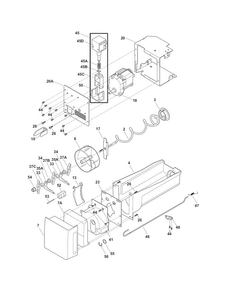 Ice Container Diagram and Parts List for FGHB2846LF3  Frigidaire Refrigerator