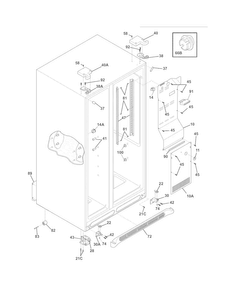 Cabinet Diagram and Parts List for FFHS2322MQ5  Frigidaire Refrigerator